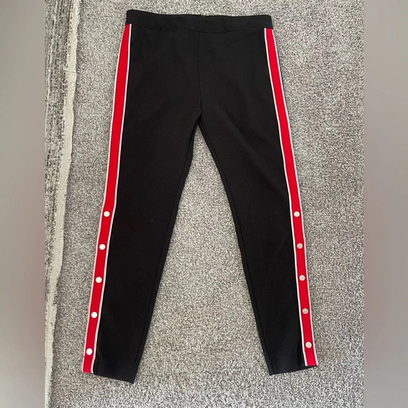 Lovers + Friends | Black on Track Snap Buttoned Legging Size Large - Picture 2 of 6